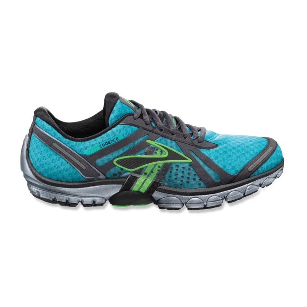 BROOKS Womens Scuba Blue/Anthrac/Brite Green PureCadence Road Running Sneakers